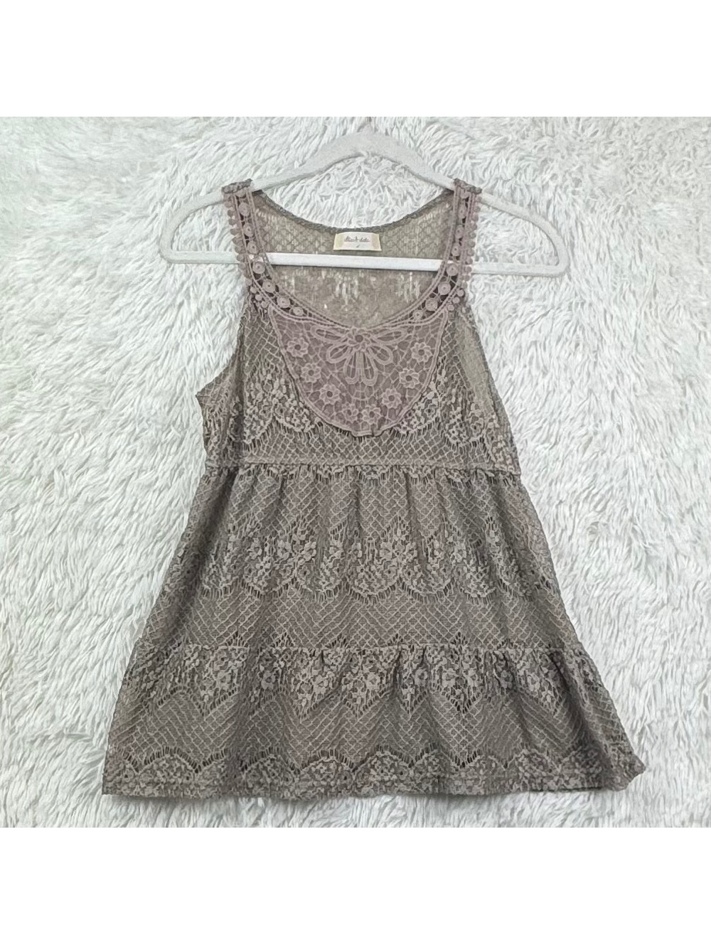 Altar’d State Boho Lace Babydoll Tank Top Small